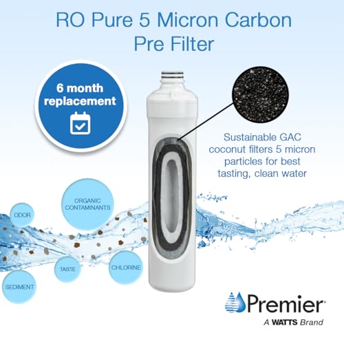 Image of Watts Premier RO Pure Plus 4-Pack Filtration Kit for 4 Stage Pure Plus /Zero Pure Plus Reverse Osmosis System, Push Button Water Filter Replacement, Sediment Filter, Carbon Pre-Filter, VOC, Membrane