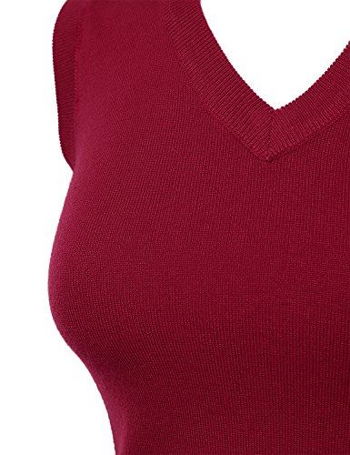 Women Solid Classic V-Neck Sleeveless Pullover Sweater Vest Top4