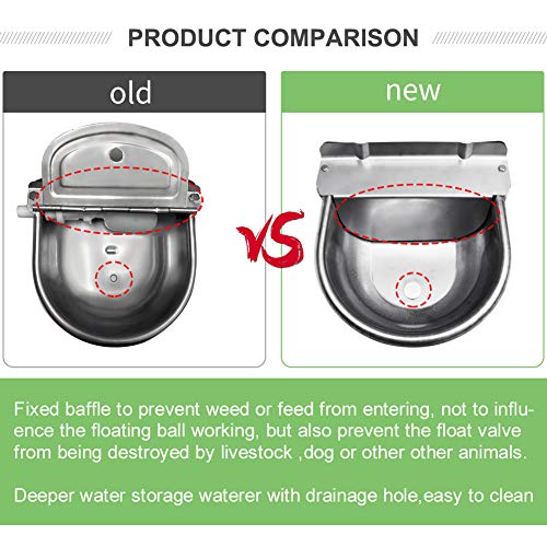 Automatic Horse Waterer Upgraded Livestock Water Bowl Stainless Steel Trough For Cattle Cow Pig Sheep Pet Dog #TOP3