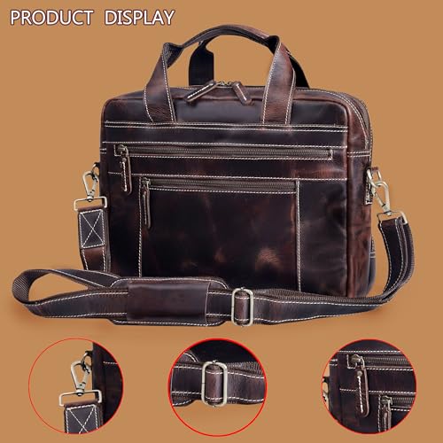 Leather Messenger Bag For Men, Vintage Handmade Laptop Briefcase and Shoulder Bag for Men Woman4