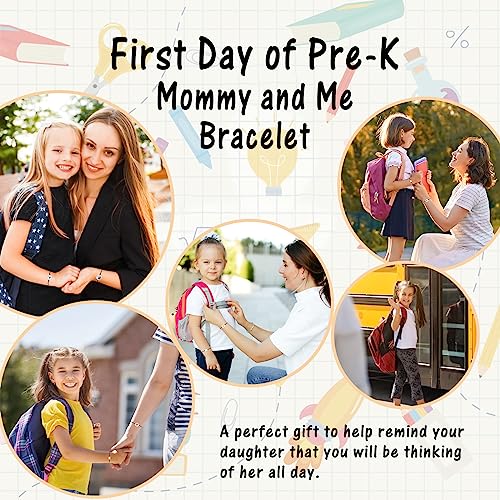 Image of First Day of School Kindergarten Bracelet, Back to School Bracelet Anxiety Separation Gift for Daughter