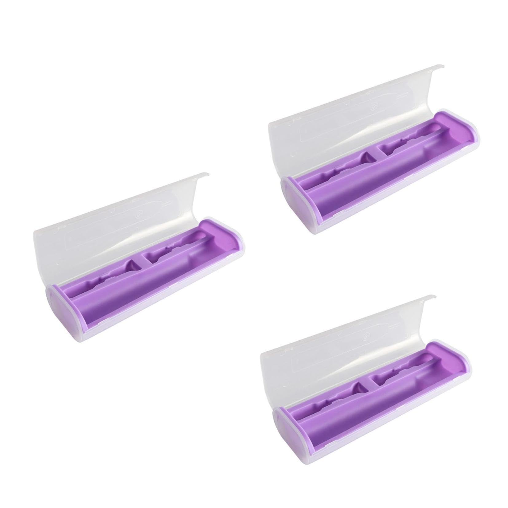 FRCOLOR 3 custodie per spazzolini da denti elettrici, da viaggio, per spazzolino elettrico, per bagni di protesici, spugna di risciacquo, viola, da viaggio, scatola portatile, Lilla, Cartella