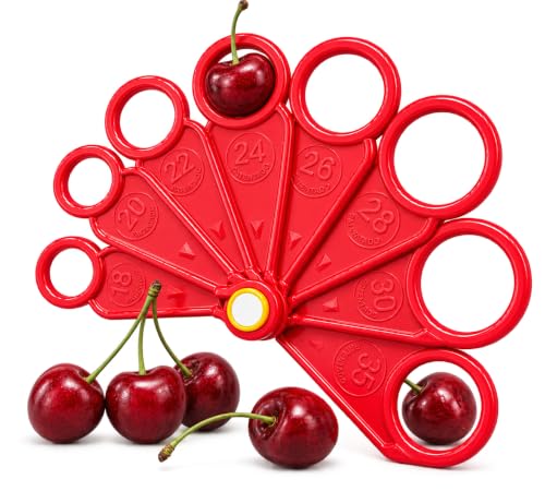 8 Rings Plastic Hand Caliper Special Cherries | For Measuring Fruits and Vegetables | Durable and Sturdy | Gauge: 18-35mm