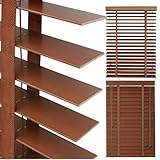 Horizontale Holz-Jalousien für Inneneinrichtung - 5 cm Lamellen - Sichtschutz-Rollos ohne Kordel - Holzrollos - Lichtfilternd - Verdunkelungsrollos für Büro und Schlafzimmer(Dark Brown)