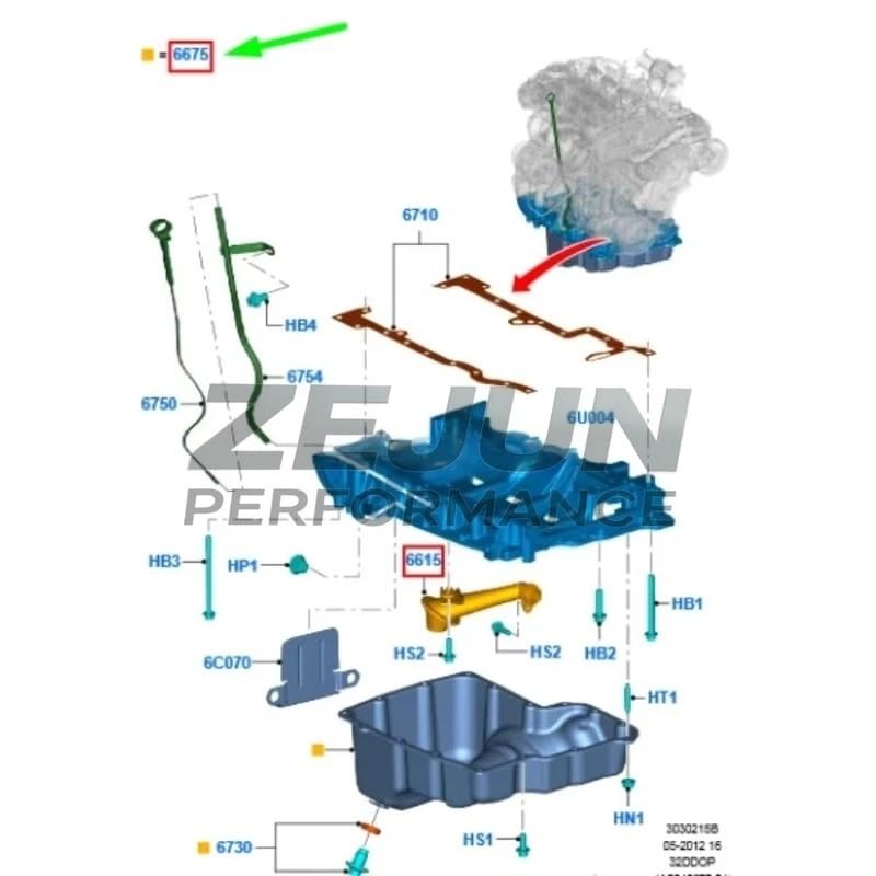 Cárter de aceite para Ranger BB3Q-6675-B2B sumidero de motor 1750997 6