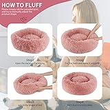 BVAGSS Hundebett Rund Katzenbett Flauschig Donut Kuscheliges Hundekissen Waschbar Ultra Weicher Plüsch Haustierbett für Kleine, Mittelgroße und Große Hunde, Katzen XH034 (Diameter:40 cm, Bean Paste)