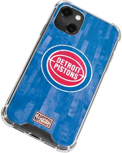 Skinit Clear Phone Case Compatible with iPhone 14 Plus - Officially Licensed NBA Detroit Pistons Hardwood Classics Design