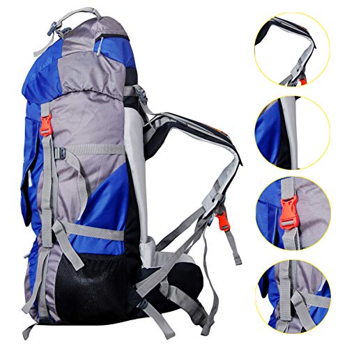 Image of 75 Ltrs Purple Backpack /Rucksack /Travelling Bag /Hiking Bag /Adventure Bag /Camping Bag (Nylon, HA-8107PU)