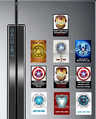 Image of Ironman Nanotech Helmet with Motivational and Inspirational Quotes Waterproof Digital Picture Magnet. Large Size 10cmsx7cms; Multi Color 1 Piece Ironman Office Fridge Magnet Souvenir (AV-47)