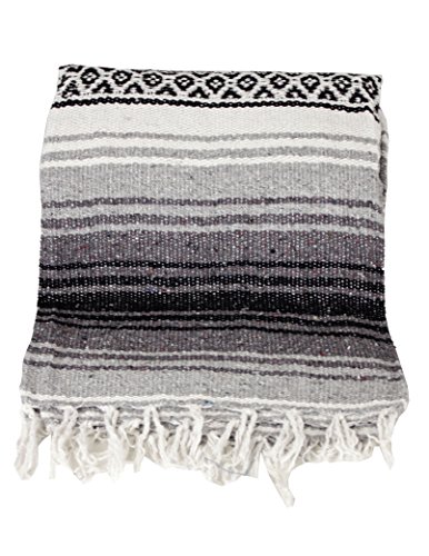Canyon Creek  Mexican Yoga Blanket (Grey) - Image 3