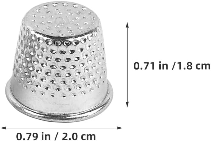 WOONEKY 60pcs Metal Sewing Thimble Set Silver Finger Protectors for Hand Quilting and DIY Craft Sewing Accessories