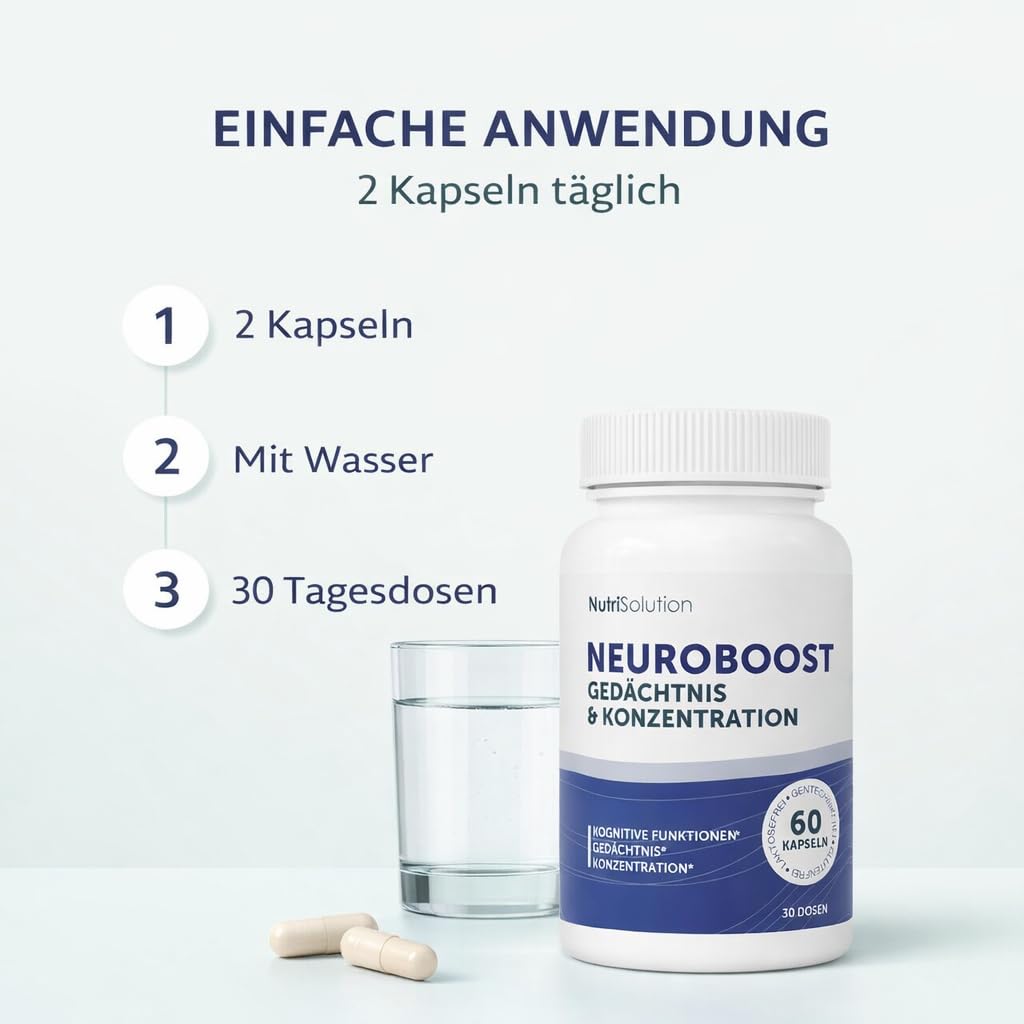 Neuro Boost par Nutrisolution - Boost Cognitif & Énergie, Vitamines B, Ginkgo Biloba, Bacopa, Acide Alpha Lipoïque, Végétalien, Fabriqué en France