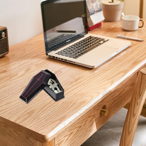 519SPpJBkBL._AC_ Garneck 2 Sets Miniatur-Sarg und Skelett für Halloween-Dekorationen, lustige Streich-Requisiten für Partys, realistische kleine Sarg-Dekoration für gruselige Feiern