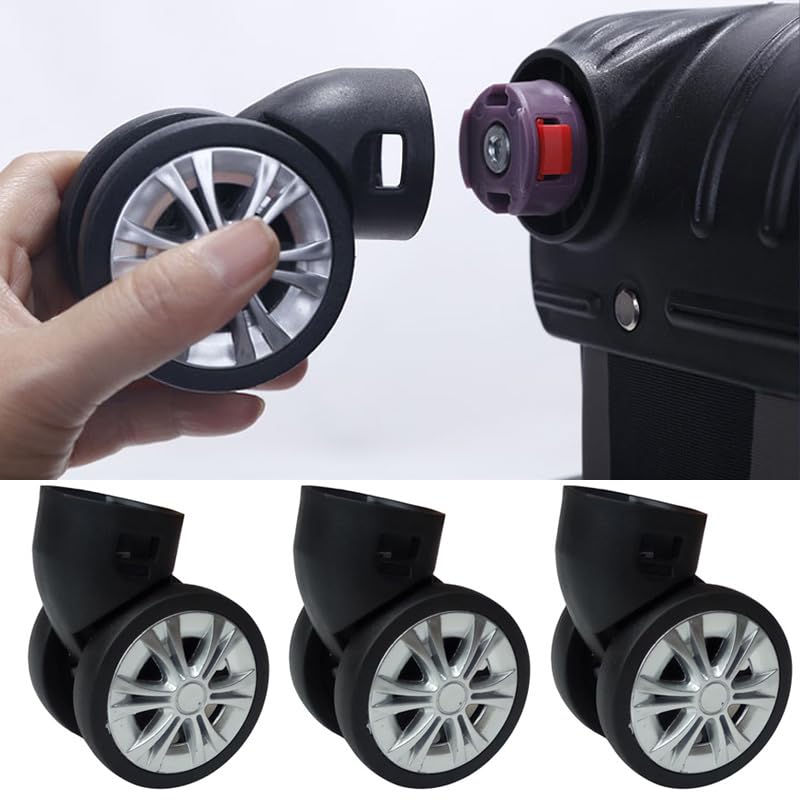 Ruedas Maleta, Ruedas de Maletas Maleta Accesorios de reemplazo de equipaje desmontable Ruedas universales desmontables Enchufe Piezas de reparación de la polea de la rueda desmontable(CL02-1Pair-2Whe