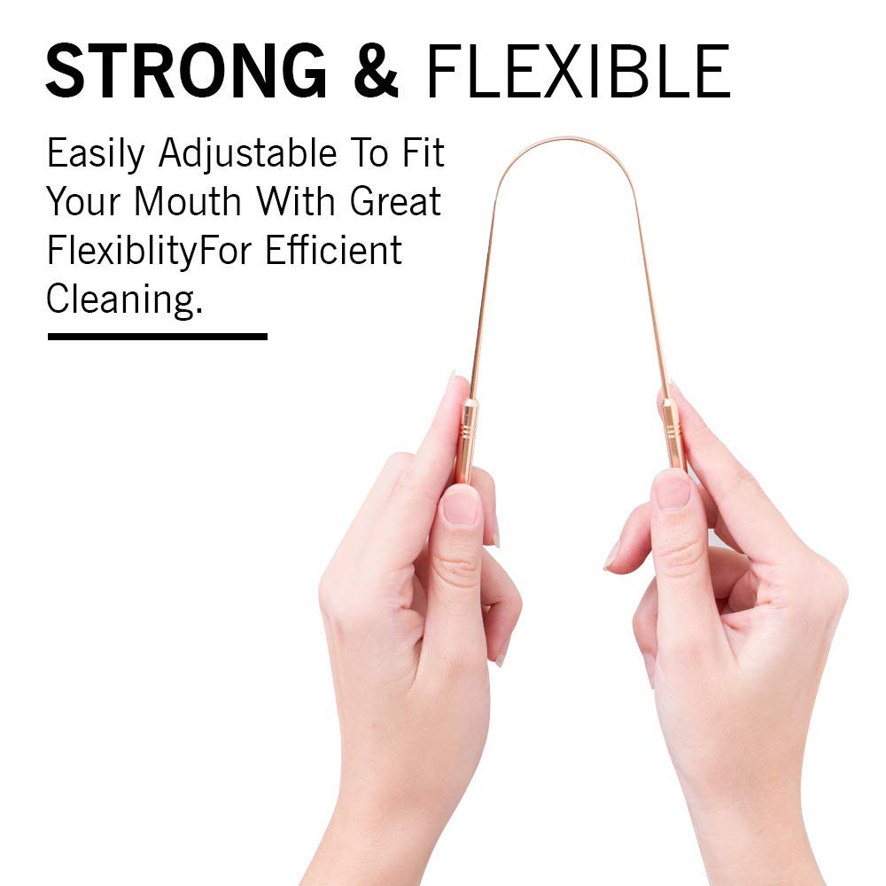 EVEN 2 Piece Tongue Cleaner for Men and Women, Adults Pure Copper Tongue Cleaner for fresh breath improved Taste Sense & Bacteria Removal. (COPPER 2 PIECE M1) 4