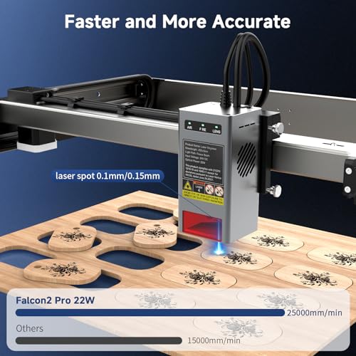 Image of Creality Falcon2 Pro 22W Laser Engraver, Enclosed Laser Cutter with Air Assist, HD Camera Positioning, Auto Fan, Class 1 Safety Laser Engravering Machine for Wood and Metal, Acrylic