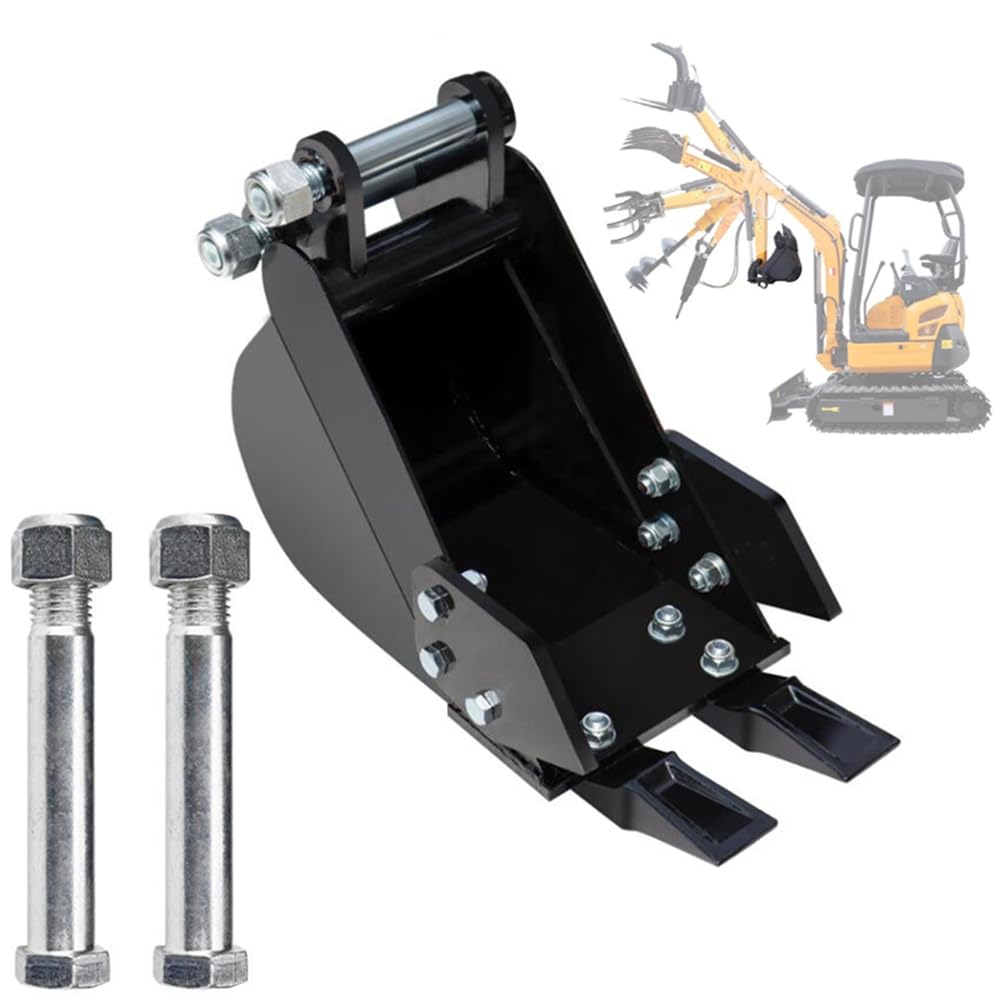 7.87in Mini Excavator Wide Backhoe Bucket 20cm & 1-2Tons Excavator Attachment,Span:90MM/3.54in,Hole Diameter:25MM/0.98in,Center Wheelbase:90MM/3.54in