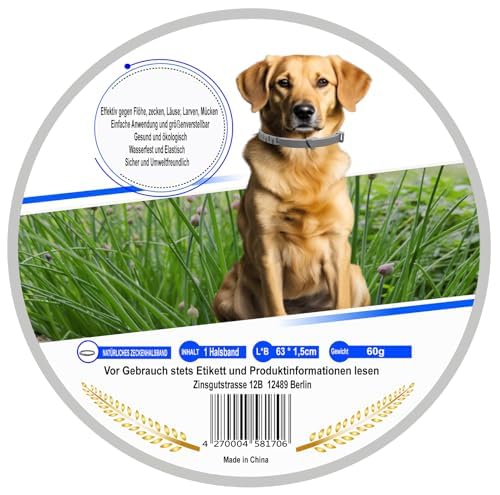 MstorPets | 100% Natürliches Flohhalsband ohne Chemie | Zeckenhalsband klein, & groß | Wasserdicht Größenverstellbar bis 8 Monate Zeckenschutz für Hunde | Anti Floh Hunde Katze [Grau]