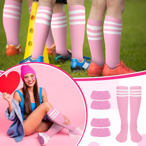 Image of Panitay 2 /12 /16 /24 Pairs Softball Soccer Socks Glitter Eye Black Stickers Team Spirit Accessories for Youth Women Sport Wear