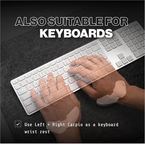Image of Right-Handed Truly Ergonomic Wrist Rest for Mouse, Carpal Tunnel Support, Pain Relief, Anti-Fatigue, Easy Glide, Sleek, Office, Computer, Laptop, Gaming -Black