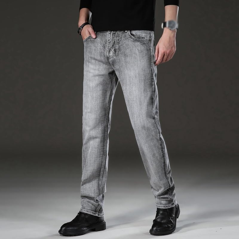 Casual Stretch Slim-fit Basic Jeans Business Retro Solid Jeans3