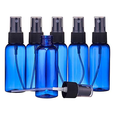 BENECREAT 20er Packung 50ml Blaue Feinnebel-Zerstäuber-Sprühflaschen Leere Plastik-Reiseflaschen-Set Cover
