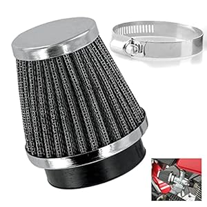 Filtre d’admission d’air universel pour moto, filtre à air sport – Filtre à air universel double couche en acier pour moto, scooter, VTT, cyclomoteur, noir, 1 pièce (38/39/40 mm)