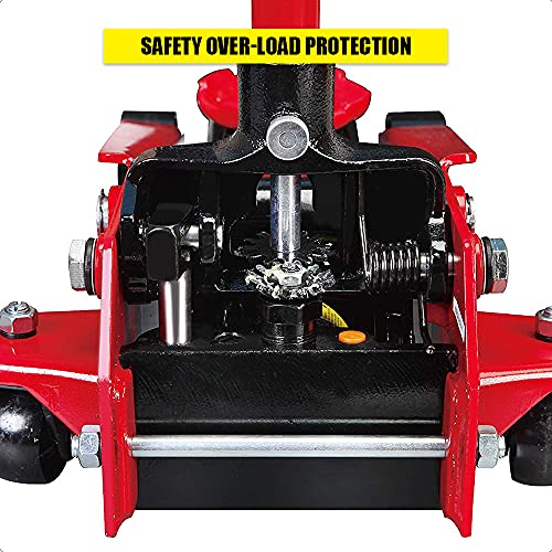 Hpdmc Hydraulic Floor Jack 3 Ton (6,000 Lb) Capacity With Single Quick Lift Piston Pump, Red #TOP3