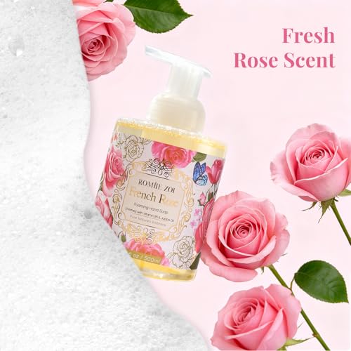 Image of ROMIIE ZOI Foaming Hand Soap, French Rose, 500ml / 16.8fl.oz | With Gift Box, Gentle cleansing, nourishes skin without drying