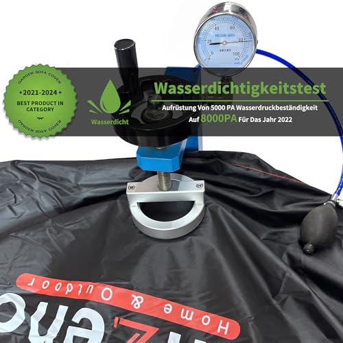 Enzeno Abdeckung Gartenmöbel Wasserdicht,200X100X74cm Gartenmöbel Abdeckplane,420D Oxford Gewebe Loungemöbel Schutzhülle Winterfest,Lounge Abdeckhauben mit Luftauslass für Tische und Stühle