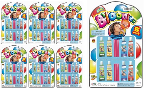 JA-RU Bloonies Plastic Balloons (6 Packs, 8 Tubes per Pack) Blow 774-6s