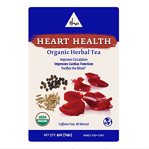 Isha Organic Herbal Heart Health Tea, Natural And Soothing Cardiovascular Support, Metabolism And Immunity Booster, Ayurvedic Recipe Of Rose Petal, Cumin And Black Pepper In 4 Ounce Re-Sealable Pouch #TOP2