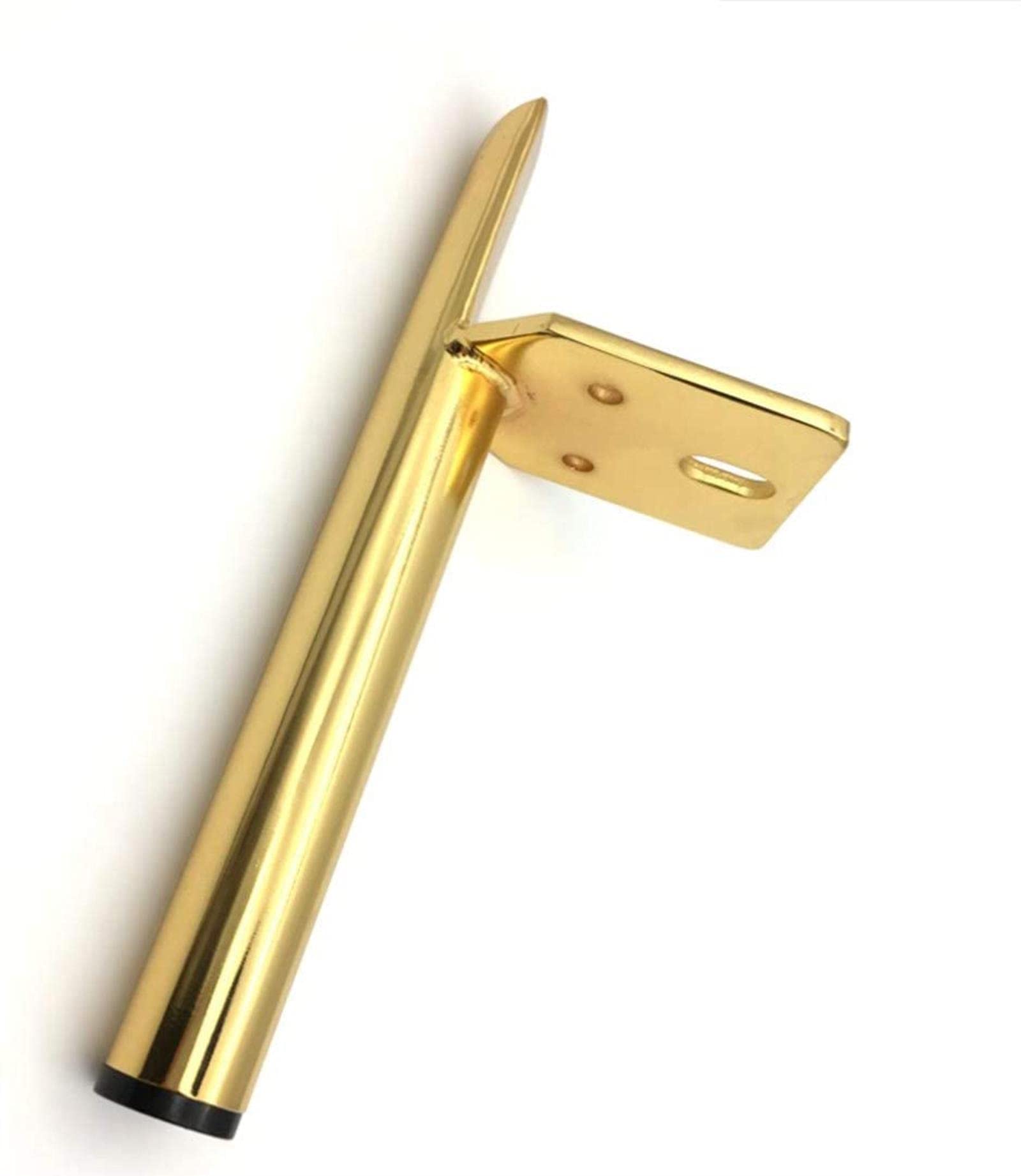 4X metalowe nogi stołowe, żelazne nogi do mebli, nogi zamienne, stopy sofy, nogi do szafek, nogi do szafek łazienkowych, nogi do stolika kawowego, stabilne i/złote/18 cm/7,1 cala