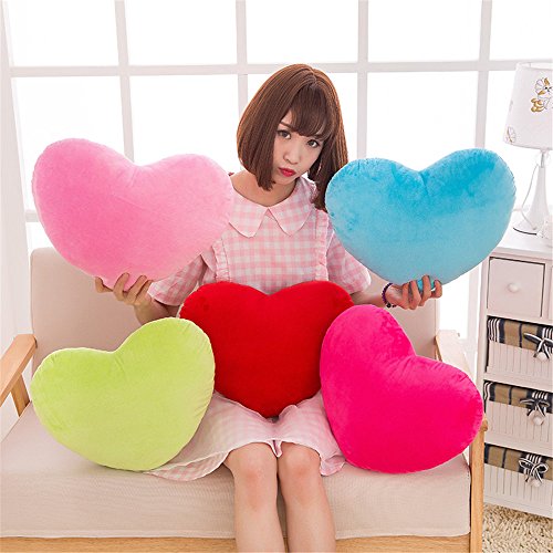 S_Ssoy Plush Pillow Heart Shape Cushion Fluffy Throw Pillows Decorative Back Cushions For Friends Valentine's Day (Light Blue) #TOP4