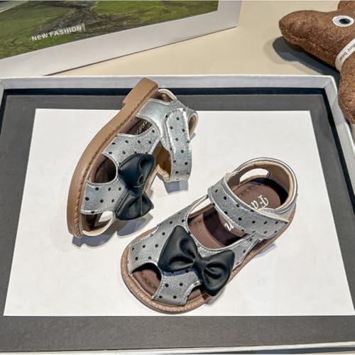 Girls Summer Closed Toe Hollow Princess Sandals Bowknot Beach Shoes4