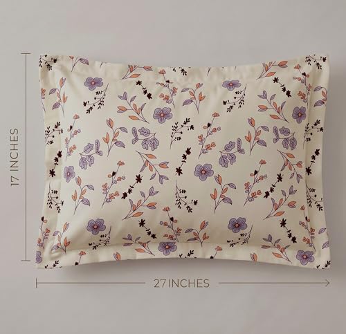 Image of VAS COLLECTIONS Cotton Pillow Cover Set of 2 (17x27 Inches) | Ultra Soft Breathable Pillow Cases for Bed | Skin Friendly, Fade Resistant & Comfortable Pillow Covers for Bedroom Decor (Skin Colour)