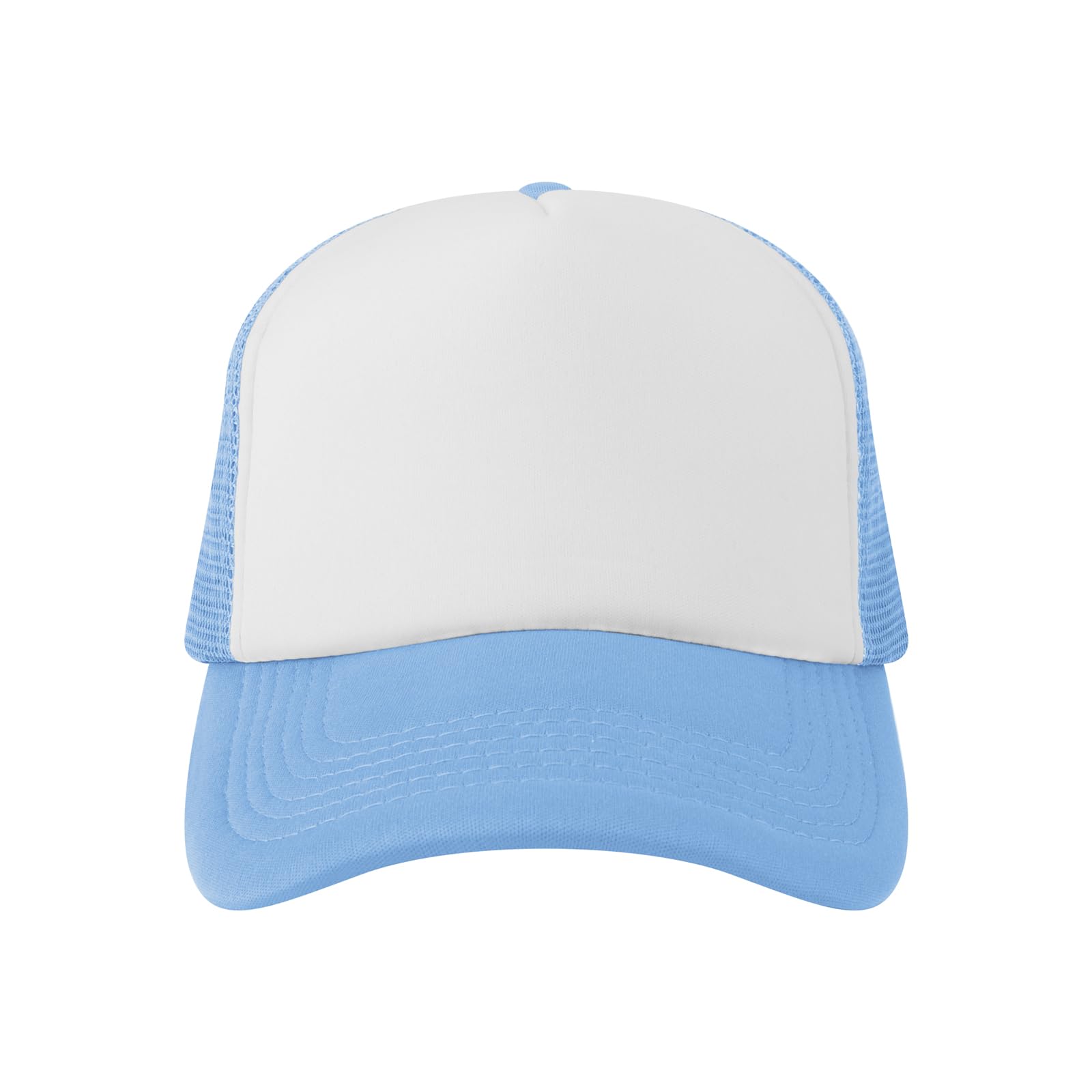TOPTIE 5 Panel Foam Front Trucker Hat High Crown Mesh Back Snapback Cap