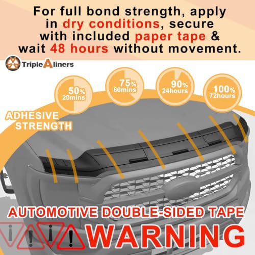 Image of TripleAliners Hood Deflector Protector Compatible with 2022-2025 2026 Toyota Tundra Accessories Hood Protector TPE Bug Deflector Shield Replacement | Hood Protector, Bug Deflector Shield Replacement, Flexible TPE Material, Easy to Install, Upgraded adhesion
