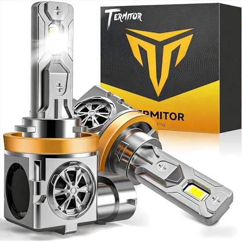 Image of Termitor 2026 H11 LED Bulbs, 96000LM 1000% Brightness, CANBUS Ready No Flickering, Real 1:1 H9 Bulb Size, 70K+ Hours Lifespan, 6500K White Turn Signal & Fog Light Combos, Plug N Play, Pack of 2