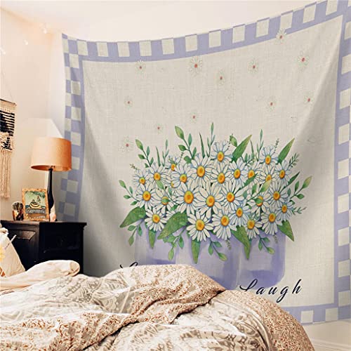 Yfqhdd Plant Daisy Plaid Wall Hanging Tapestry Wall Rugs Dorm Decor Blanket Yoga Mats Sheet Sofa Blanket Printed Wall Carpets (Color : D, Size : 150X280Cm) #TOP3