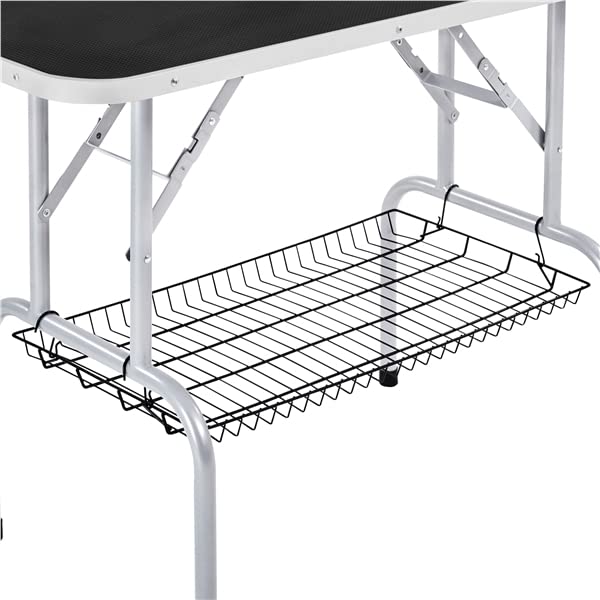 Abician Table de Toilettage Pliante pour Gros Chien Hauteur Réglable 113,5 × 61 × 76 cm Charge Maximale 120 kg Noir