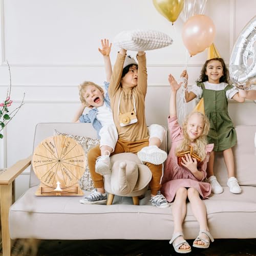 Gosknor 29 cm Drehendes Rad, Hölzernes Preisrad-Drehrad mit Ständer Löschbar Drehrad-Drehradspiel Tisch-Tombola-Drehrad für Hochzeit Verlobung Spiele