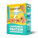 Quantum Energy Square: Energy Bar with Caffeine & 10g Protein. Delicious Healthy Snack On The Go. (Vegan, Gluten-free, Soy-free, Dairy-free) (Caramel Almond Sea Salt)