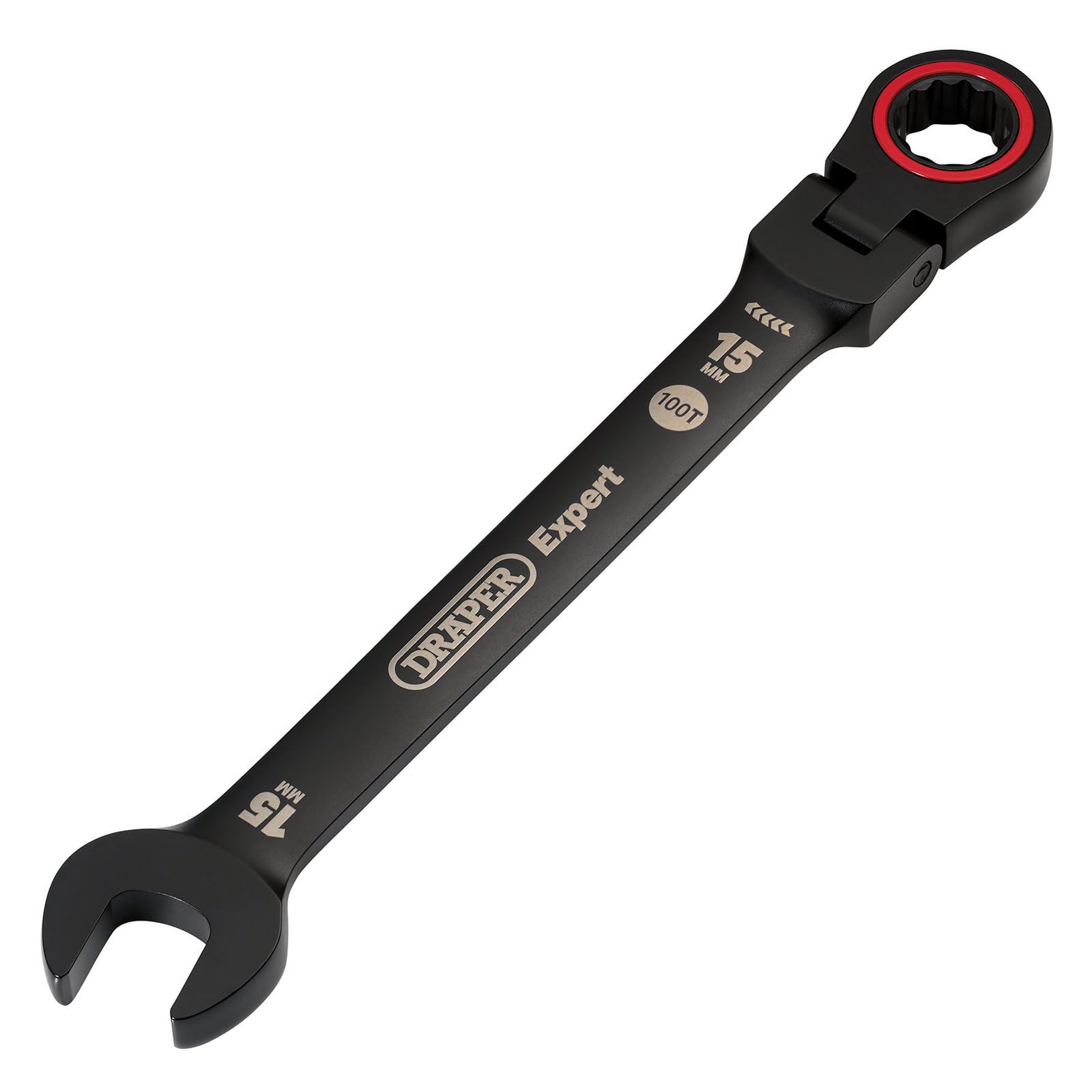 Draper Expert Hi-Torq Flexible Head Ratchet Combination Spanner 15mm