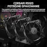 CORSAIR RS120 120 mm PWM Wentylatory – Połączenie Daisy-Chain – Niski Poziom Hałasu – Łożysko Magnetyczne – Pakiet Potrójny – Czarny