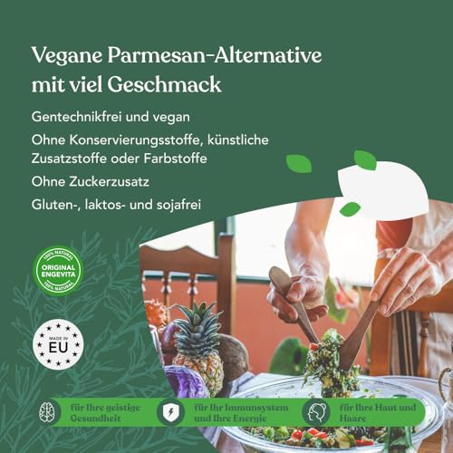 Engevita nicht angereicherte Nährhefe Flocken by Bon Vegan | Premium Nutritional Yeast Flakes 125g | veganer Käseersatz | mit B-Vitaminen | Gentechnikfrei | Glutenfrei | ohne Zusatz von Vitaminen.