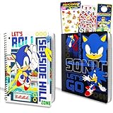 Sonic Notebook for School 2 Pack - Bundle Includes Sonic Composition and Spiral Notebooks Plus Stickers and Door Hanger | Sonic School Supplies