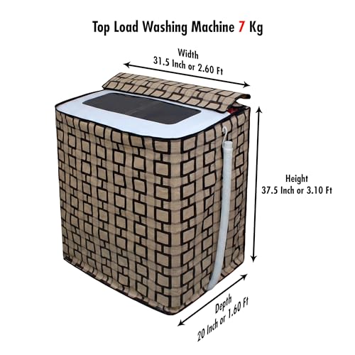 Image of DREAM CARE Waterproof & Dustproof Washing Machine Cover Top Load & Semi Automatic Suitable for 7 kg, 7.2 kg, 7.5 kg (83 x 95 x 51 cms)