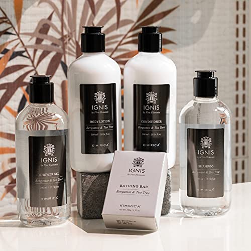 Image of Kimirica Ignis Bergamot and Tea Tree Shampoo For Men, made with Naturally Derived Extracts for All Hair Types, 100% Vegan, Paraben and SLS Free, 300ml