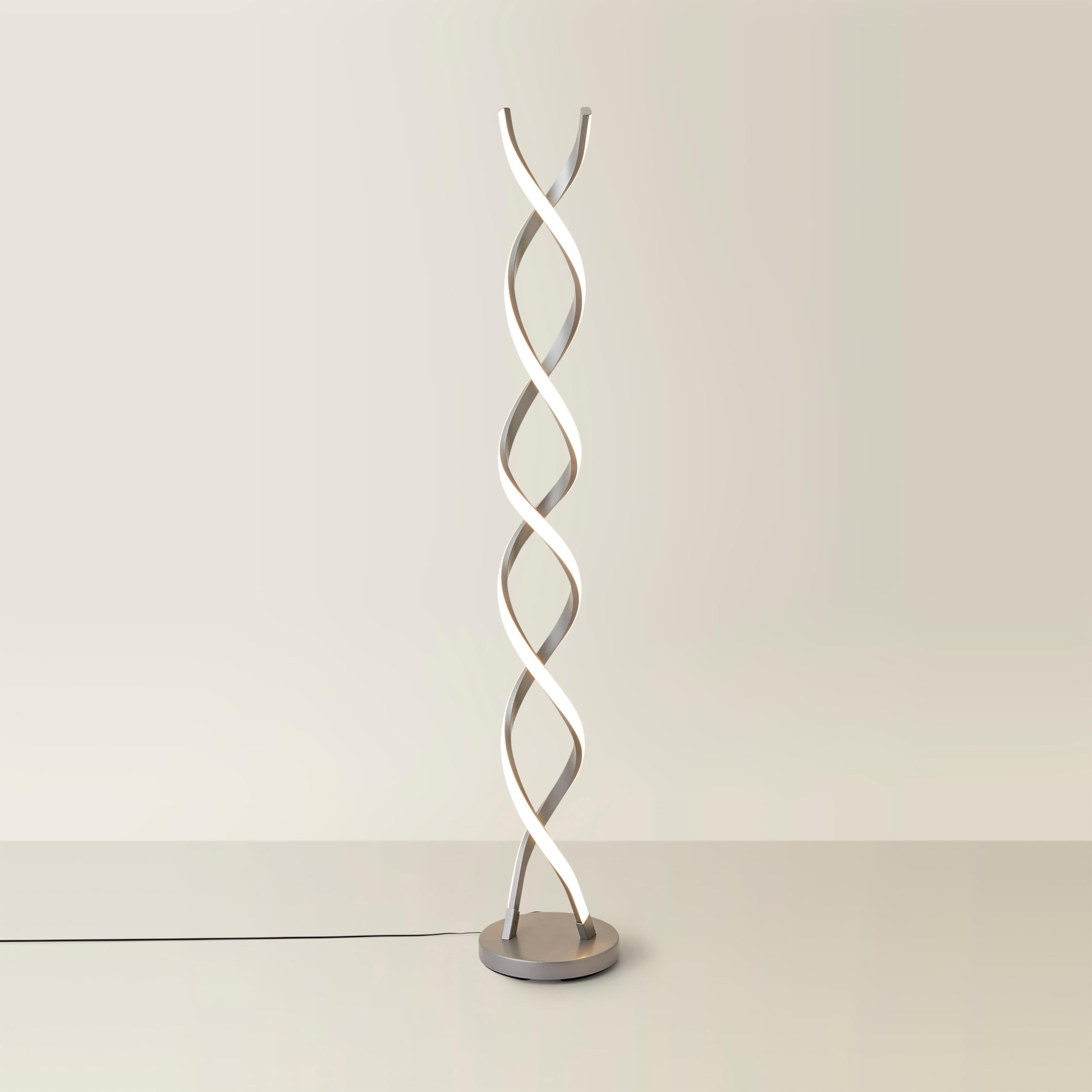 ValueLights | Infinity Matte Grey Double Twist Integrated LED Floor Lamp | Floor Lamps, Home Décor & Improvement Essential